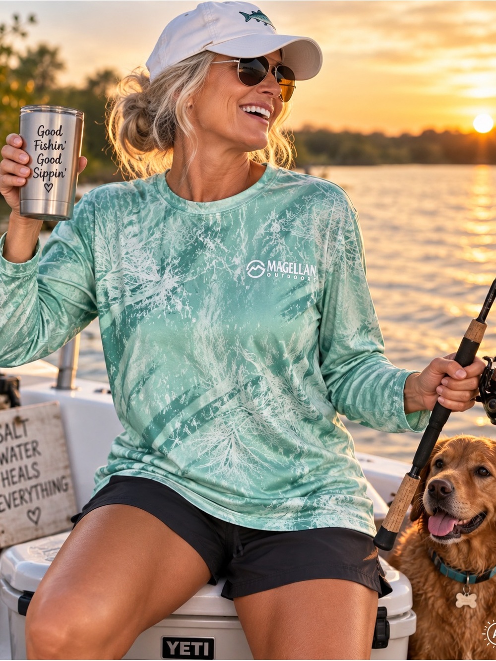 Realtree by Magellan. Long-Sleeve Tee - Mint Green